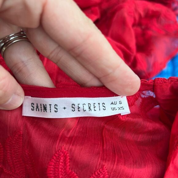 Selfie Leslie Red Saints & Secrets dress size small Brunch Sorority Formal - Picture 8 of 9